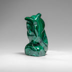 Genuine Polished Malachite Owl Carving (149.3 grams)