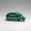 Genuine Polished Malachite Rhino Carving (129.2 grams)