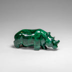 Genuine Polished Malachite Rhino Carving (129.2 grams)
