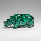 Genuine Polished Malachite Rhino Carving (129.2 grams)