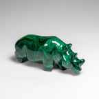 Genuine Polished Malachite Rhino Carving (129.2 grams)