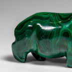 Genuine Polished Malachite Rhino Carving (129.2 grams)