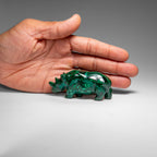 Genuine Polished Malachite Rhino Carving (129.2 grams)