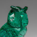 Genuine Polished Malachite Owl Carving (170 grams)