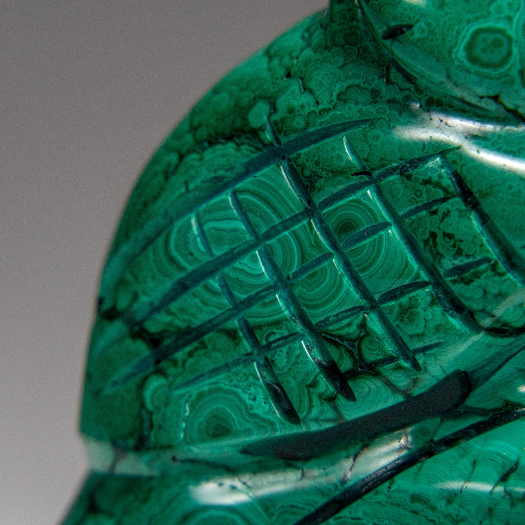 Genuine Polished Malachite Owl Carving (170 grams)