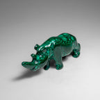 Genuine Polished Malachite Rhino Carving (196.6 grams)