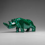 Genuine Polished Malachite Rhino Carving (196.6 grams)
