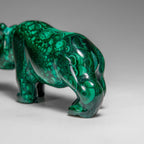 Genuine Polished Malachite Rhino Carving (196.6 grams)