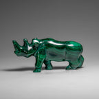 Genuine Polished Malachite Rhino Carving (333.2 grams)