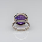 Amethyst Gemstone Sterling Silver Ring (Size 6 3/4)