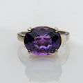 Amethyst Gemstone Sterling Silver Ring (Size 6)
