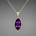 Sterling Silver Amethyst Gemstone Pendant with 18" Sterling Silver Chain