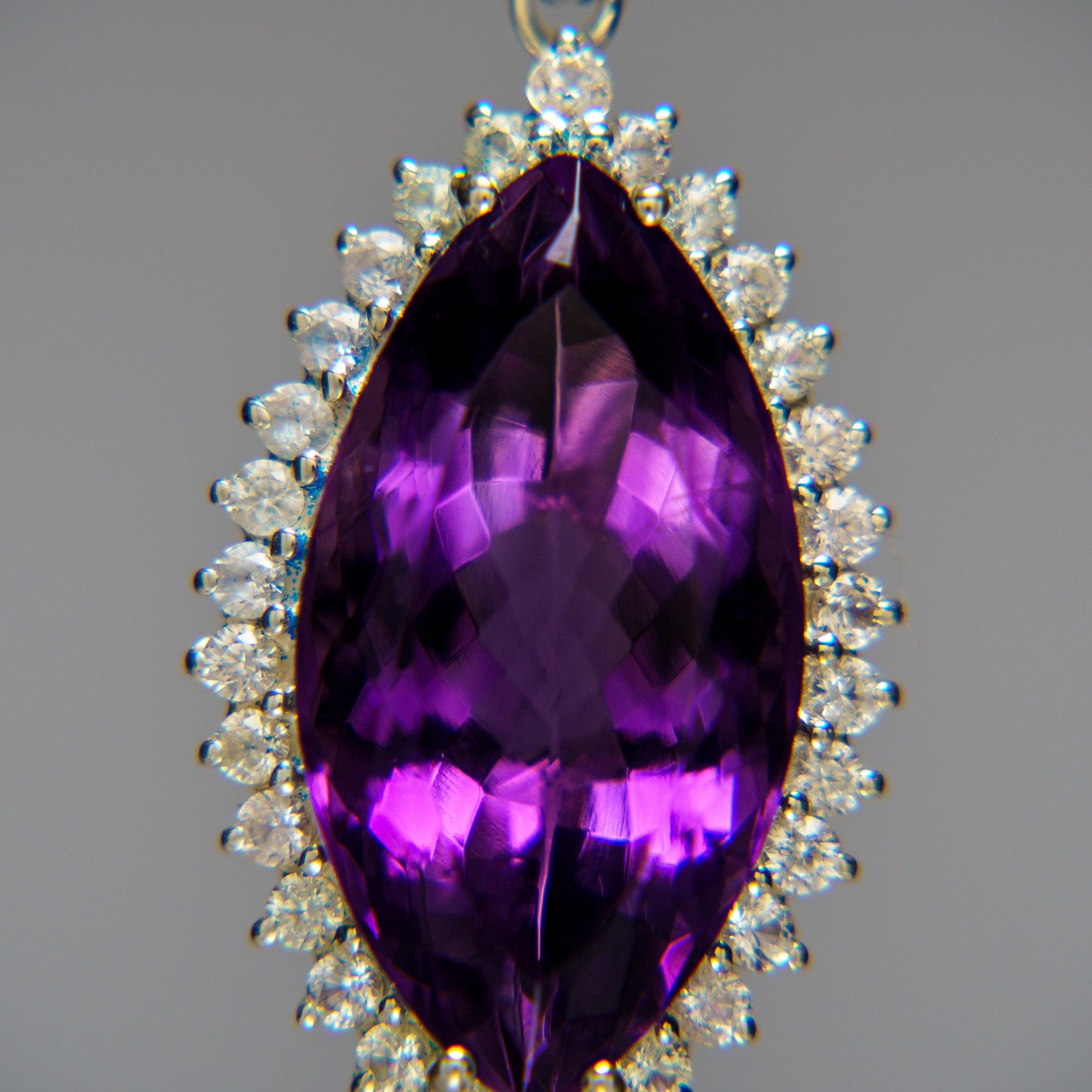 Sterling Silver Amethyst Gemstone Pendant with 18" Sterling Silver Chain
