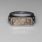 Genuine Seymchan Meteorite Ring in Sterling Silver (Size 10)