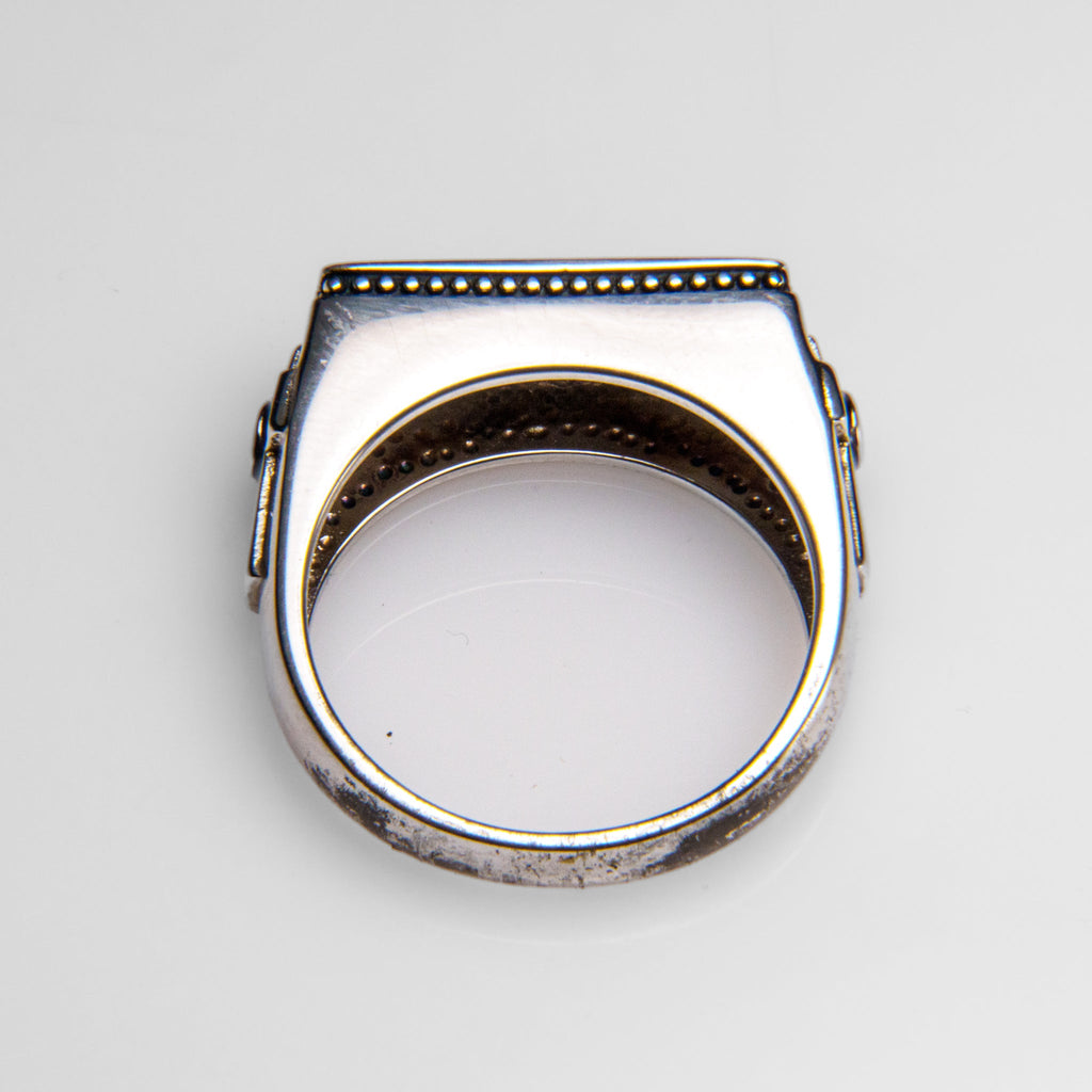 Genuine Seymchan Meteorite Ring in Sterling Silver (Size 10)