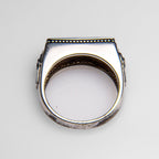 Genuine Seymchan Meteorite Ring in Sterling Silver (Size 10)