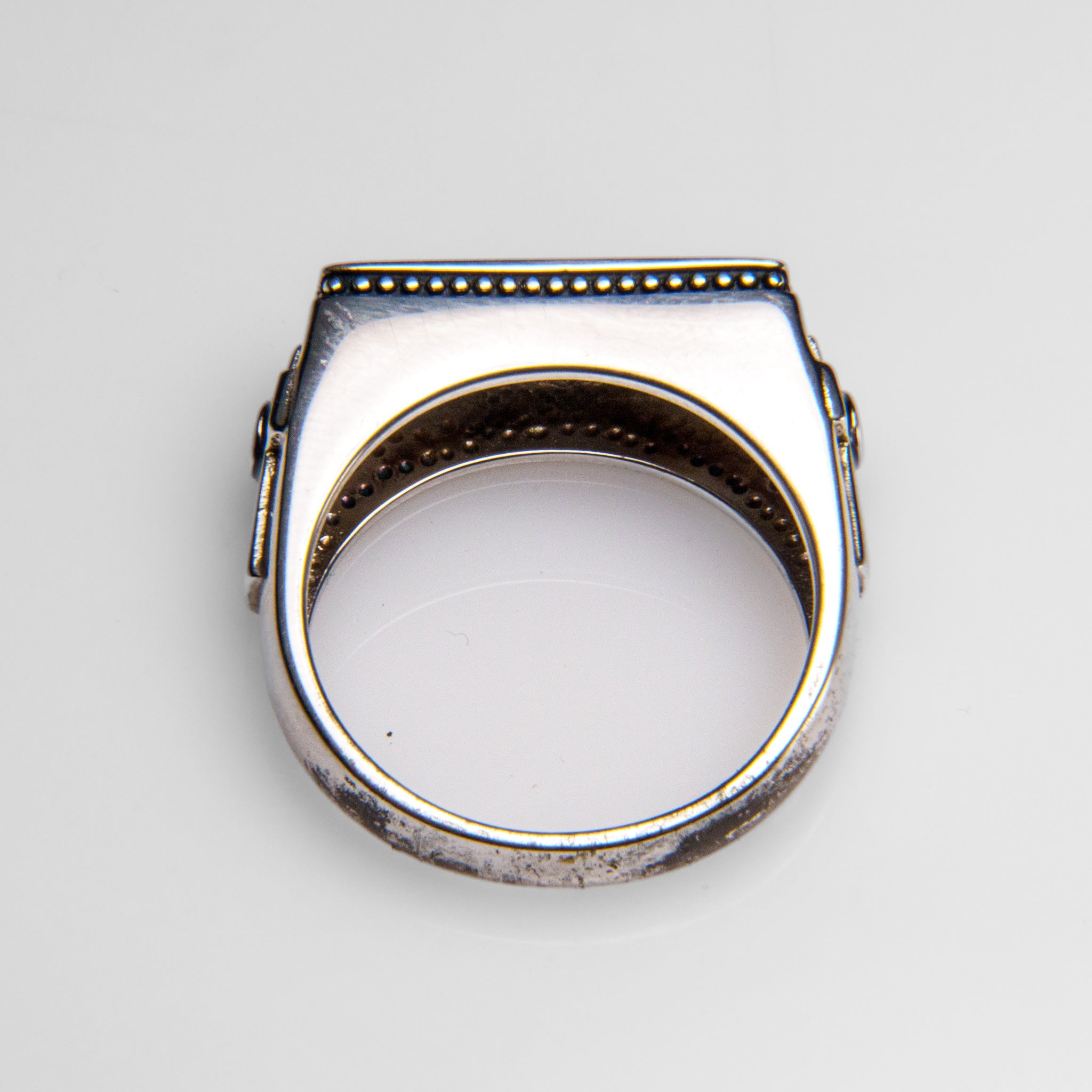 Genuine Seymchan Meteorite Ring in Sterling Silver (Size 10)