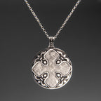 Genuine Muonionalusta Meteorite Cross Pendant (11 grams) with 18" Sterling Silver Necklace