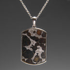 Sericho Pallasite Meteorite Pendant (4.9 grams) with 18" Sterling Silver Chain