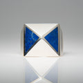 Genuine Lapis Lazuli Sterling Silver Men's Ring (Size 10)