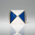 Genuine Lapis Lazuli Sterling Silver Men's Ring (Size 10)