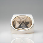 Genuine Lapis Lazuli Sterling Silver Men's Ring (Size 10)