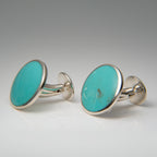 Genuine Turquoise Sterling Silver Cufflinks