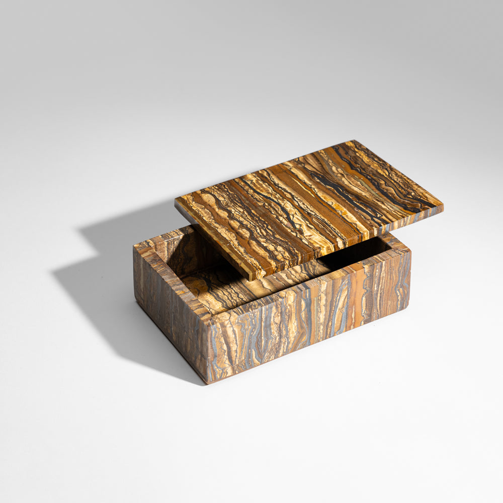 Genuine Polished Tiger's Eye Jewelry box