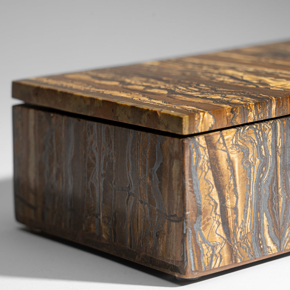 Genuine Polished Tiger's Eye Jewelry box