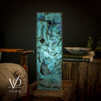 Fluorite Crystal Table Lamp - 24" Tall, 8x8" - Square Closed Top (Medium #6)