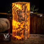 Honeycomb Onyx Floor Lamp -Exotic - Small - 32” H x 12"W - Square - #2