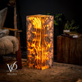 Honeycomb Onyx Floor Lamp -Exotic - Small - 32” H x 12"W - Square - #2
