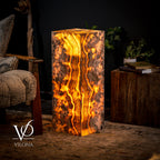 Honeycomb Onyx Floor Lamp -Exotic - Small - 32” H x 12"W - Square - #2
