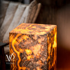 Honeycomb Onyx Floor Lamp -Exotic - Small - 32” H x 12"W - Square - #2