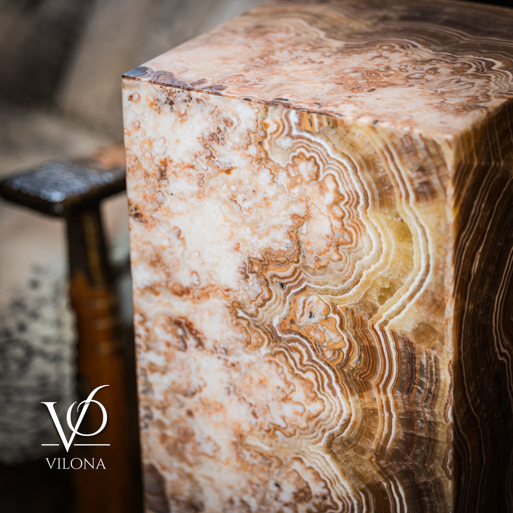 Honeycomb Onyx Floor Lamp -Exotic - Small - 32” H x 12"W - Square - #2