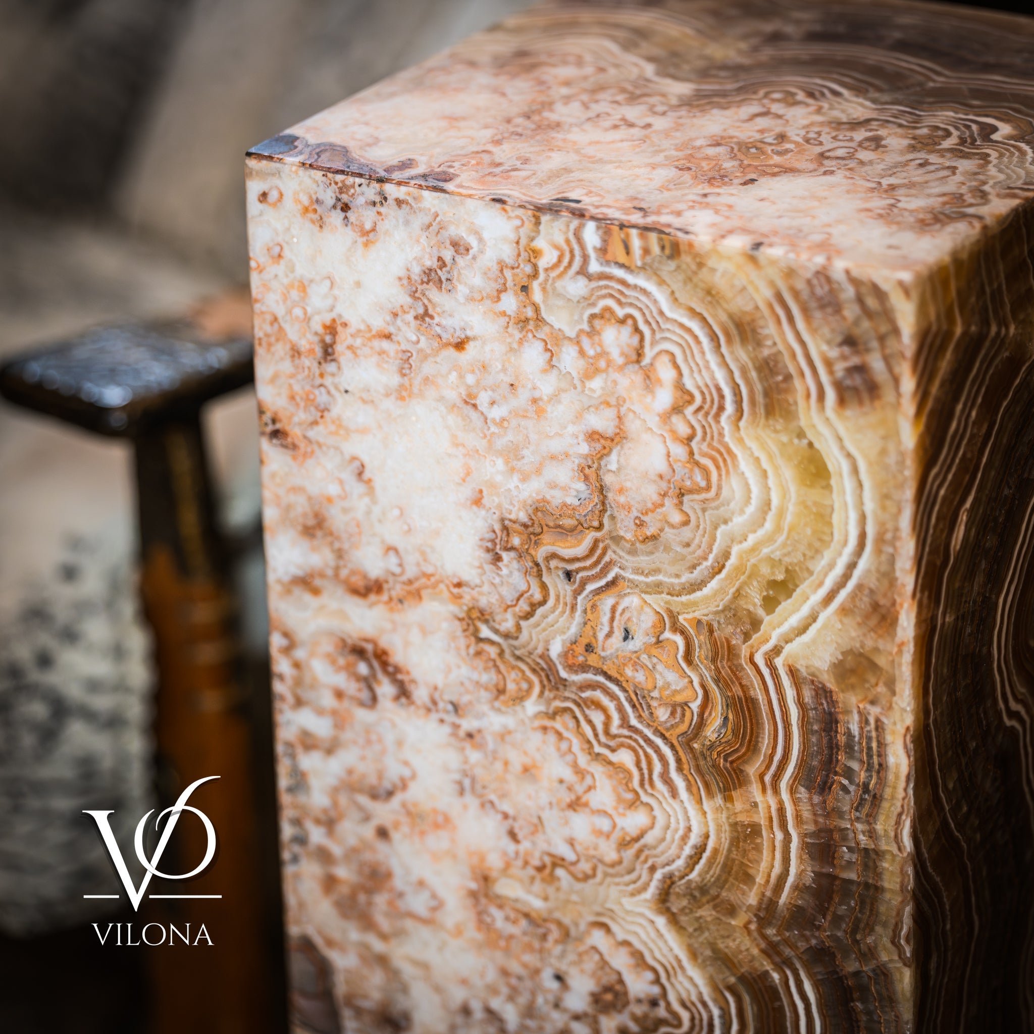 Honeycomb Onyx Floor Lamp -Exotic - Small - 32” H x 12"W - Square - #2
