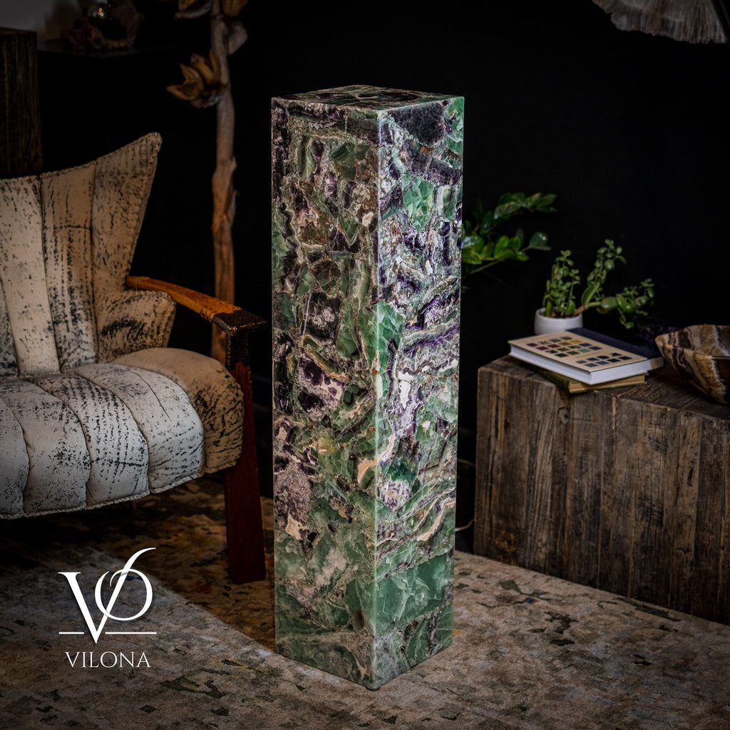 Fluorite Floor Lamp - Medium - 43.5"H x 10"W - Square - #10