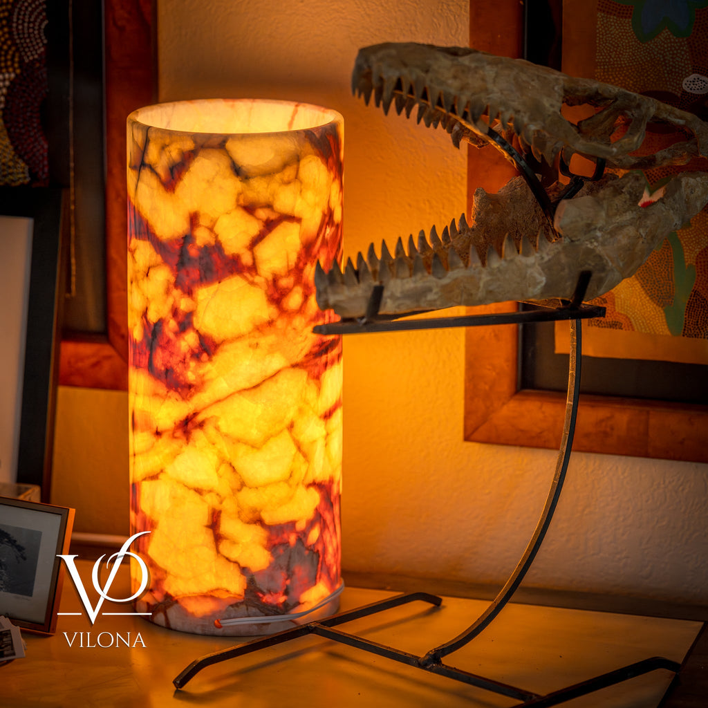 Onyx Table Lamp - Divina Claire 18" Tall, x 8" Diameter (Large #3)