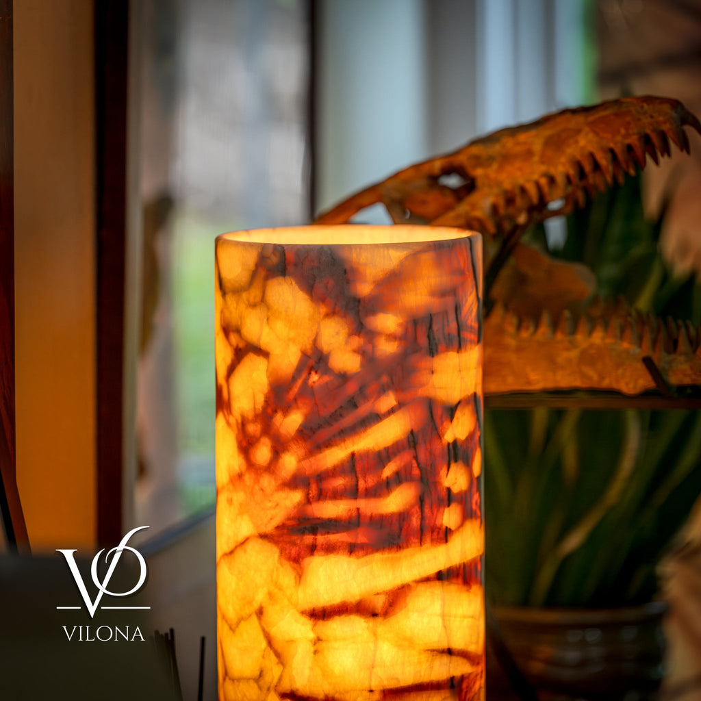 Onyx Table Lamp - Divina Claire 18" Tall, x 8" Diameter (Large #3)