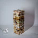 Aqua Onyx Square Table Lamp - 18" Tall, x 6"x 6" Square (Small #64)