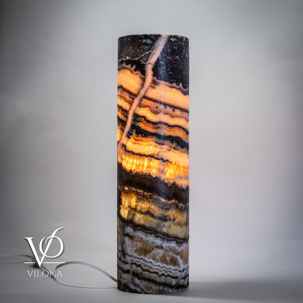 Aqua Onyx Lamp -  20" Tall, x 5.5" Diameter - (Medium #27)
