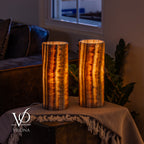 Sahara Onyx - 12" Tall, x 4.5" Diameter (Small Table Lamp Pair #1)