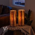 Sahara Onyx - 12" Tall, x 4.5" Diameter (Small Table Lamp Pair #1)