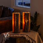 Tangerine Onyx - 12" Tall, x 4.5" Diameter (Small Table Lamp Pair #1)