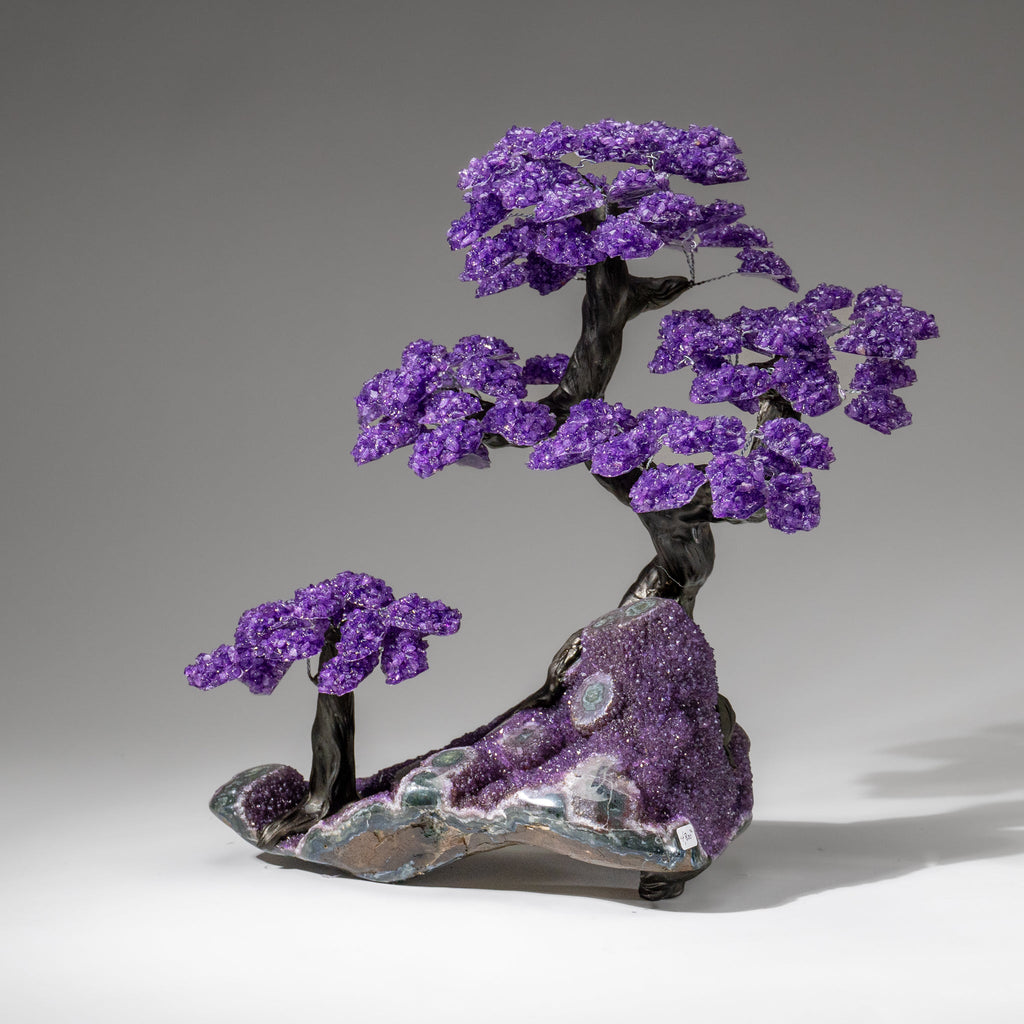 Custom Designed - Genuine Amethyst Clustered Gemstone Tree on Amethyst Matrix (The Protection Tree)