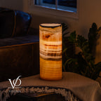 Honeycomb Onyx - 12" Tall, x 4.5" Diameter (Small Table Lamp #1)