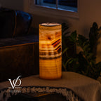 Honeycomb Onyx - 12" Tall, x 4.5" Diameter (Small Table Lamp #1)