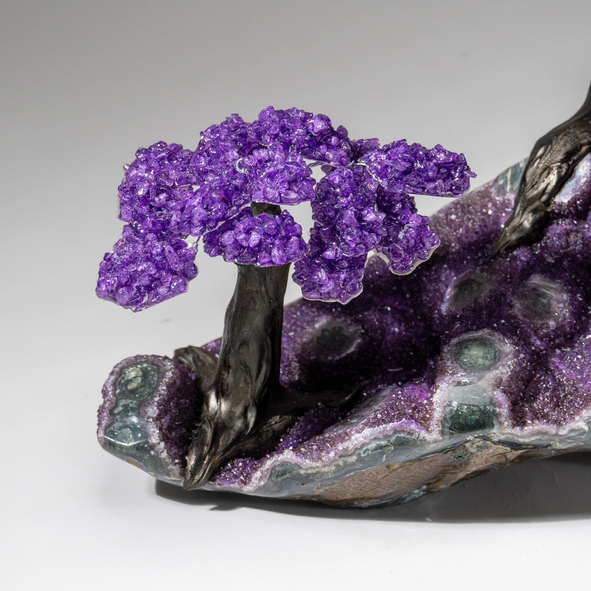Custom Designed - Genuine Amethyst Clustered Gemstone Tree on Amethyst Matrix (The Protection Tree)