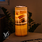 Honeycomb Onyx - 12" Tall, x 4.5" Diameter (Small Table Lamp #1)