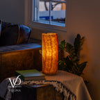 Aqua Onyx - 12" Tall, x 4.5" Diameter (Small Live Edge Table Lamp #1)